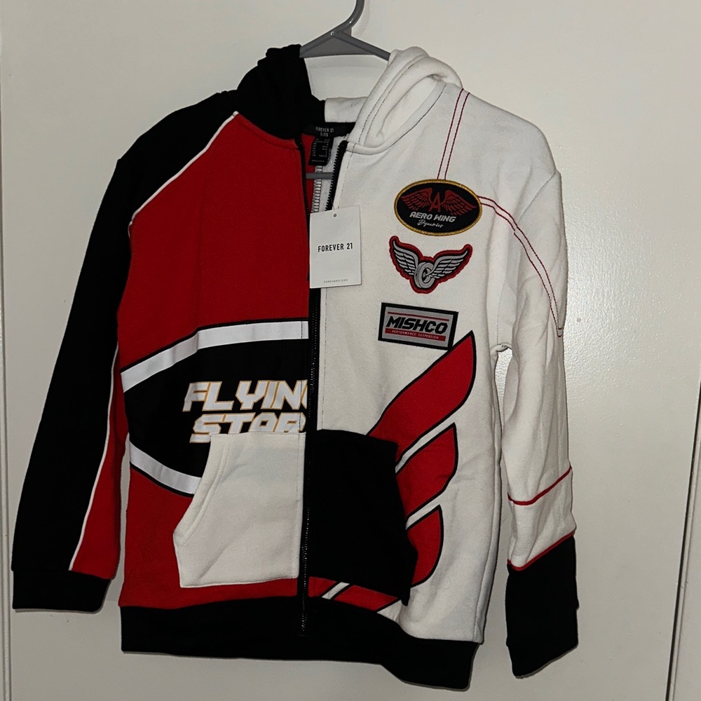 Forever 21 Kids Jacket - Red, Black, and White